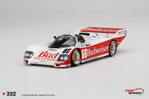 1/18 Scale Top Speed Porsche 962 Bayside Porsche 12 Hours Sebring 1987 Front Quarter